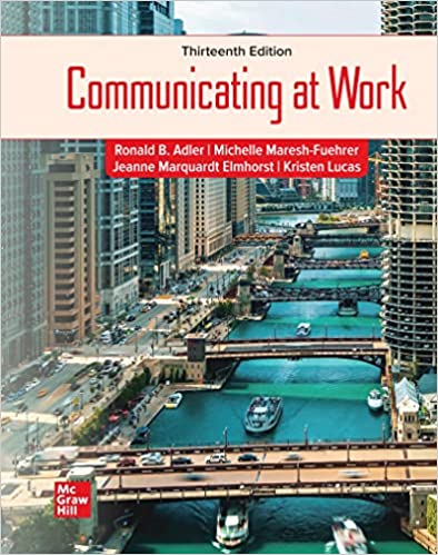 ISE EBook Communicating at Work 13th Edition  by Ronald Adler 
