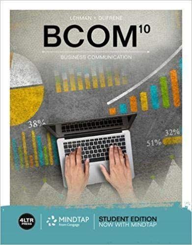 BCOM 10th Edition by Carol M. Lehman 