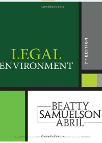 Test Bank for Legal Environment 7th Edition
