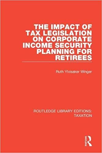 The Impact of Tax Legislation on Corporate Income Security Planning for Retirees by Ruth Ylvisaker Winger 