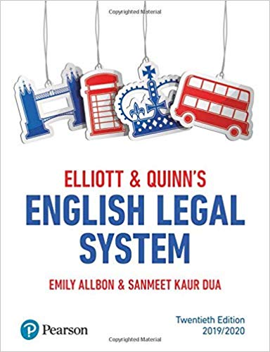 Elliott and Quinn's English Legal System 20th Edition by Emily Allbon , Kaur Dua, Sanmeet 