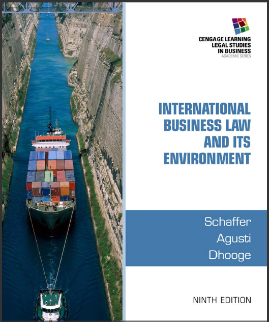Test Bank for International Business Law and Its Environment, 9th Edition by  Richard Schaffer 