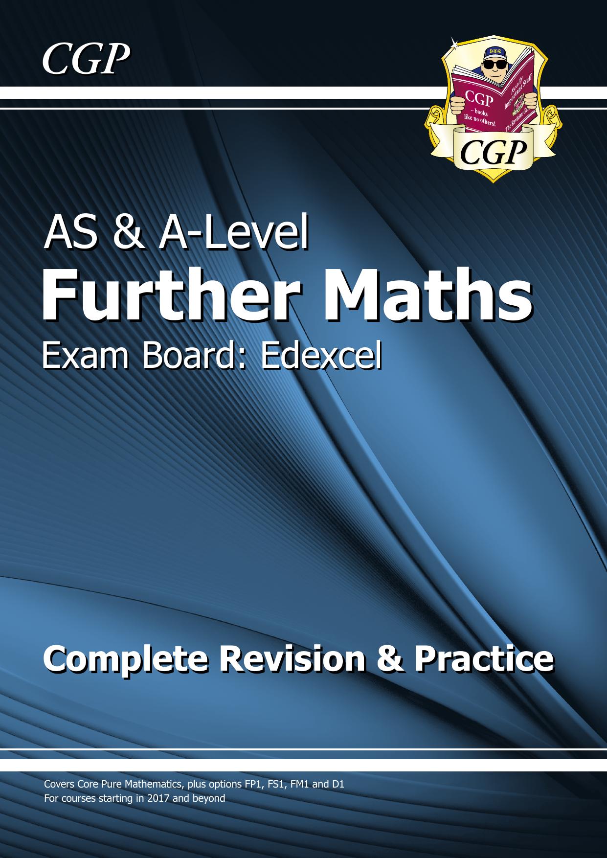 AS and  A-Level Further Maths for Edexcel Complete Revision and Practice ideal for catch-up and the 2022 and 2023 exams (CGP A-Level Maths) by CGP Books 