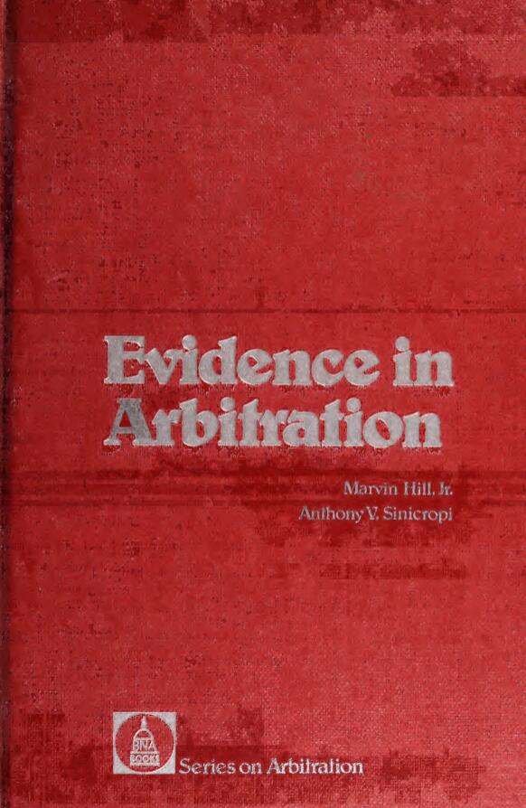 (DK PDF)Evidence in arbitration  by Marvin Hill