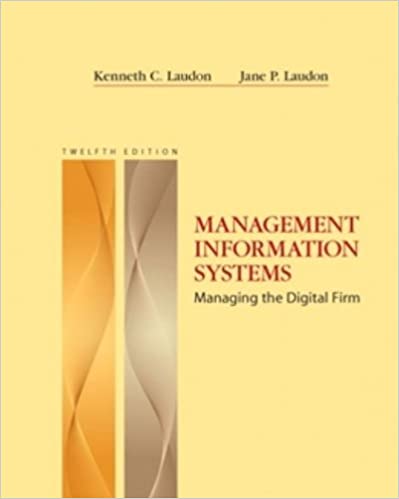 Test Bank for Management Information Systems: Managing the Digital Firm 12th Editionby Kenneth C. Laudon by Kenneth C. Laudon