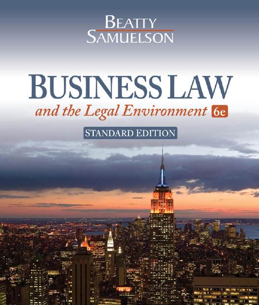 Business Law and The Legal Environment,6th Edition